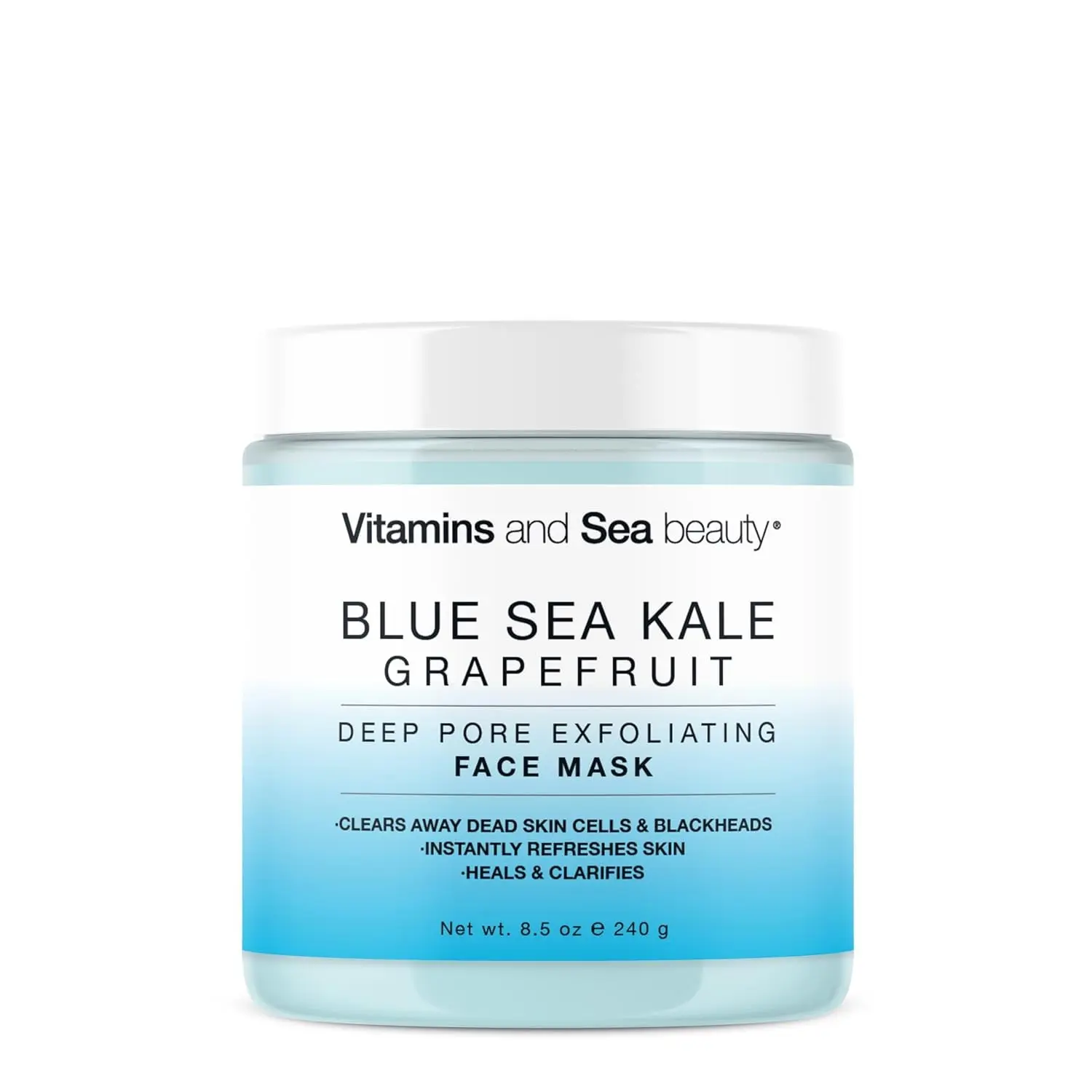 Deep Pore Exfoliating Face Mask with Blue Sea Kale Grapefruit – for Blackheads, Dead Skin Removal, Clarifying & Hydrating – Vegan & Clean Skincare – 8.5 oz