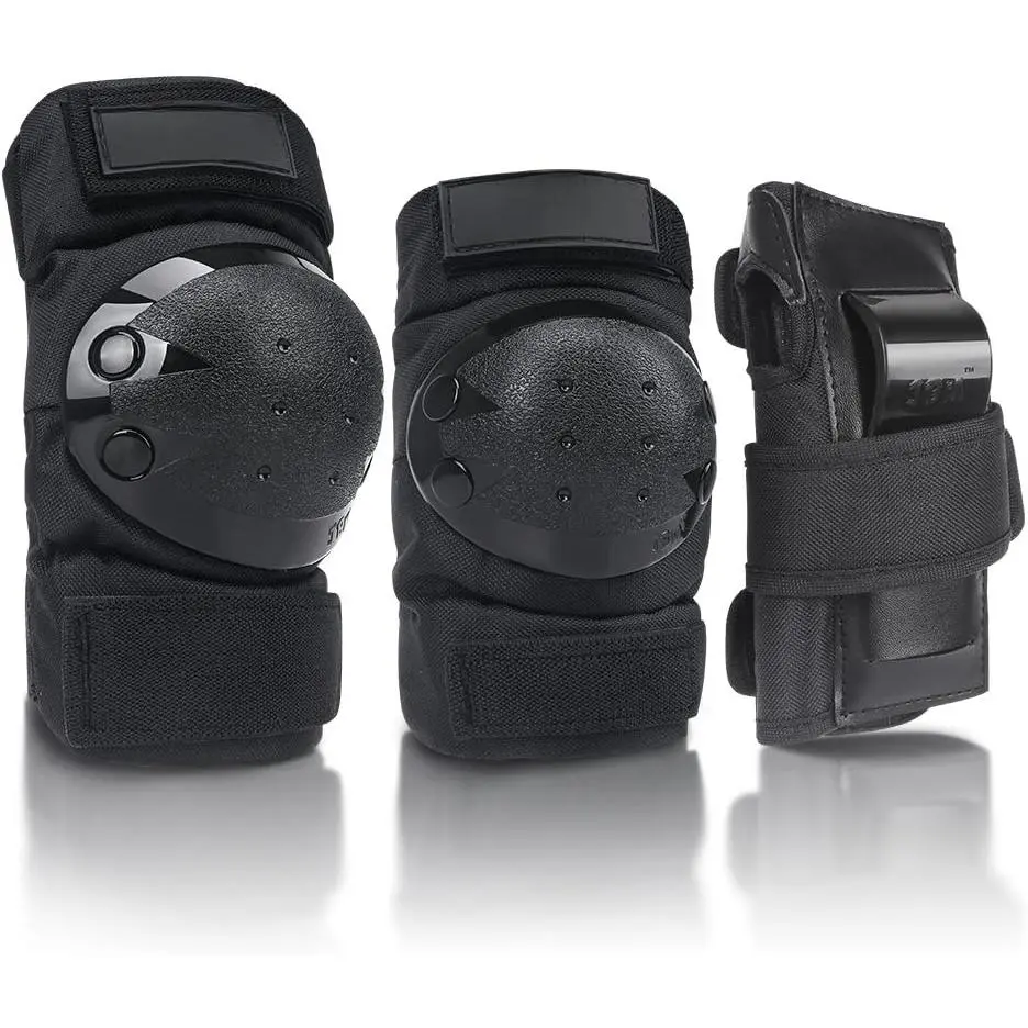 Protective Gear Set for Kids & Adults, 6-Piece Solid Hard Shell Knee Pads, Elbow Pads & Wrist Guards for Skateboarding and Scootering, Skate/Scooter, Solid Protection