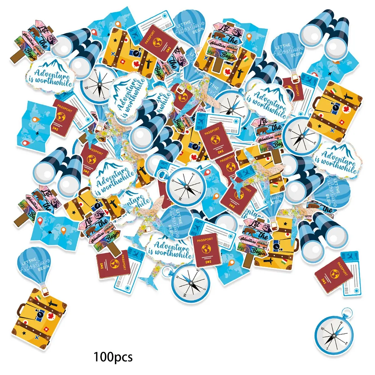 100pcs Global Travel Theme Colorful Confetti, Retirement Graduation Party Decorations, Indoor Outdoor Garden Home Decoration