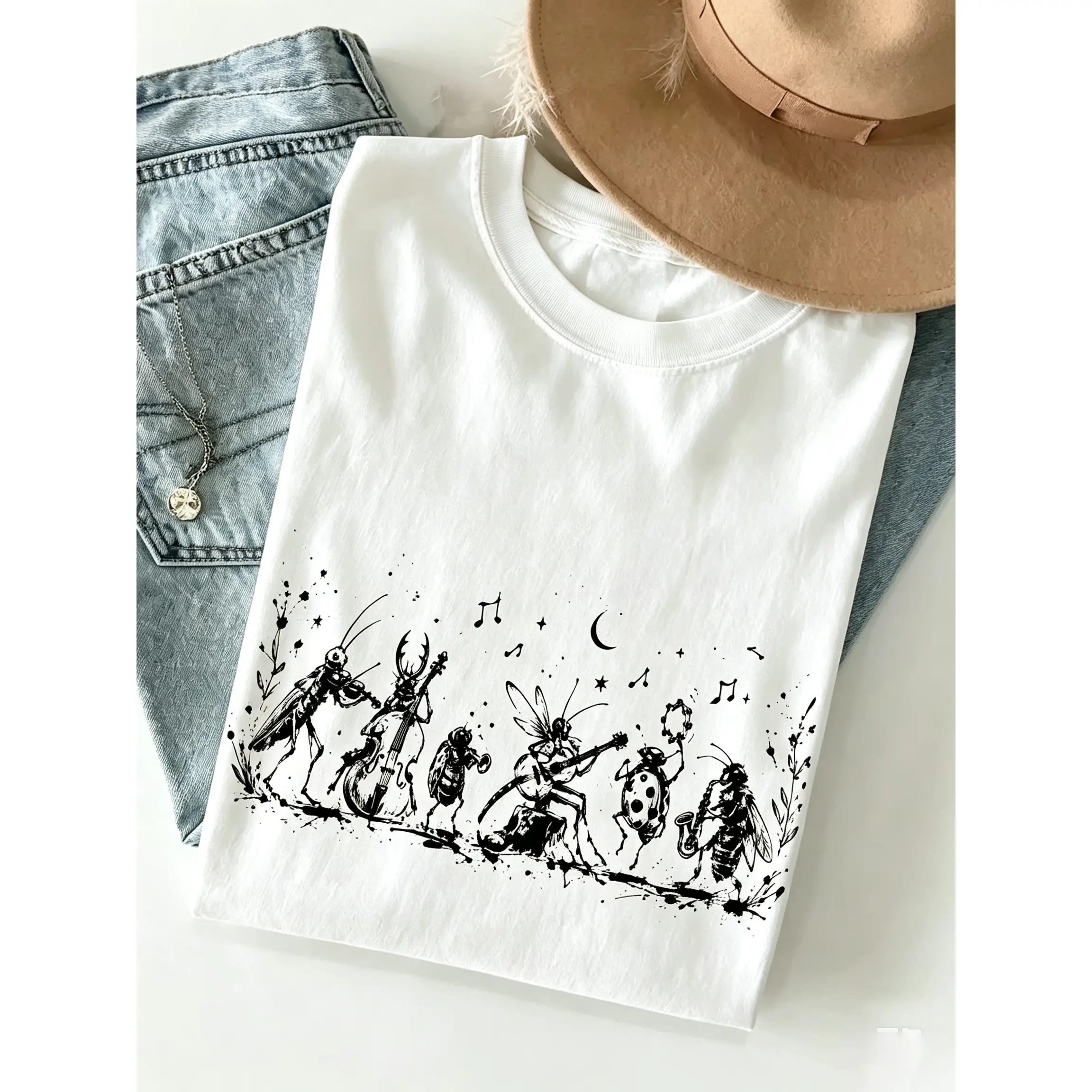 Divide Indie Folk T-Shirt,Vintage Insect Music Graphic Tee, LadyBugs Shirt, Bug Music Tee, Insect Band T-Shirt