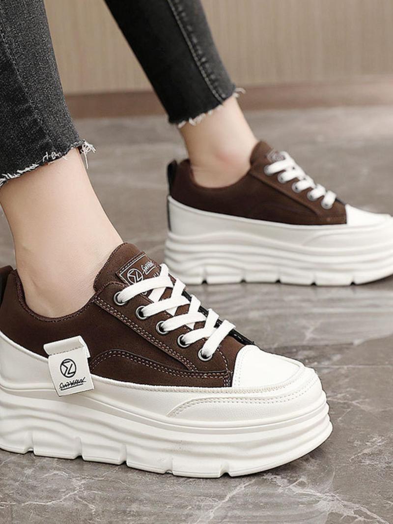Women's Fashionable Low Top Platform Sneakers, Casual Comfortable Breathable Sports Shoes, All-match Round Toe Shoes for Daily Wear Casual Sneakers Sneaker Shoes