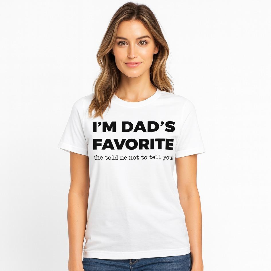"I'm Dad's Favorite" T-shirt Pure Cotton Unisex Summer Golf Gift for Sons & Daughters Playful Design