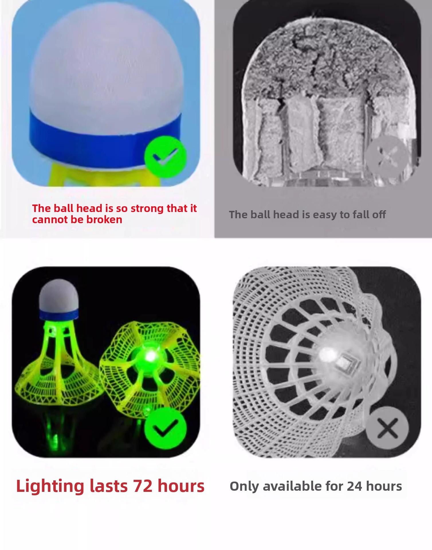 Badminton windproof training ball can't be broken, luminous high elasticity, windproof glow