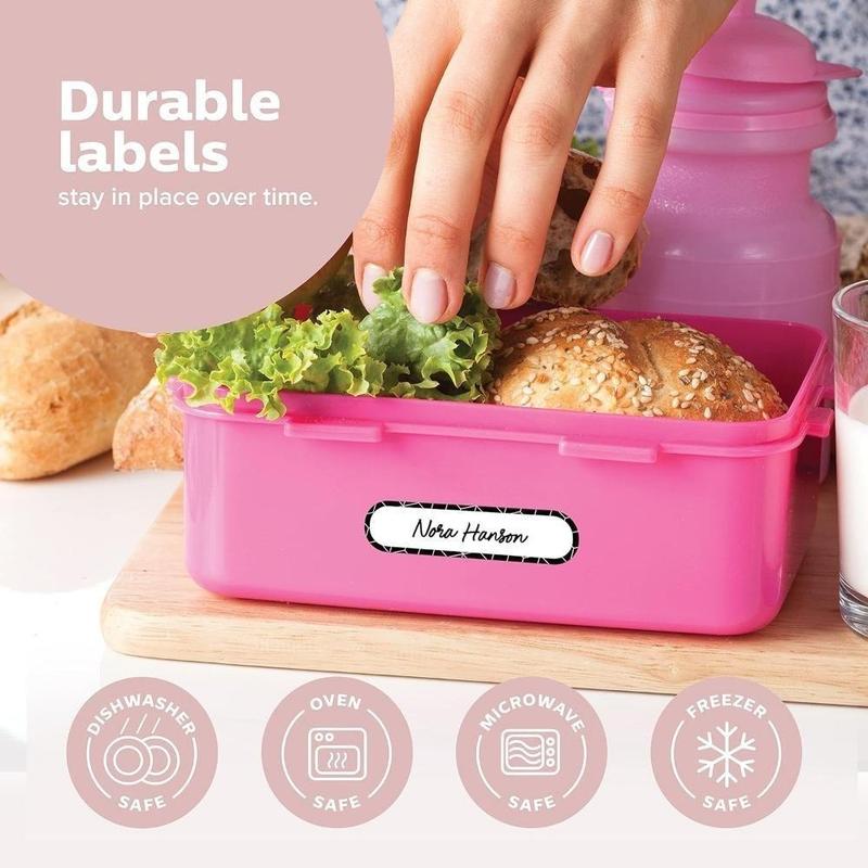 Waterproof Labels For Bottles,Containers-72 Stickers | All-Purpose & Personalizable | Dishwasher, Freezer & Microwave Safe | BPA-Free