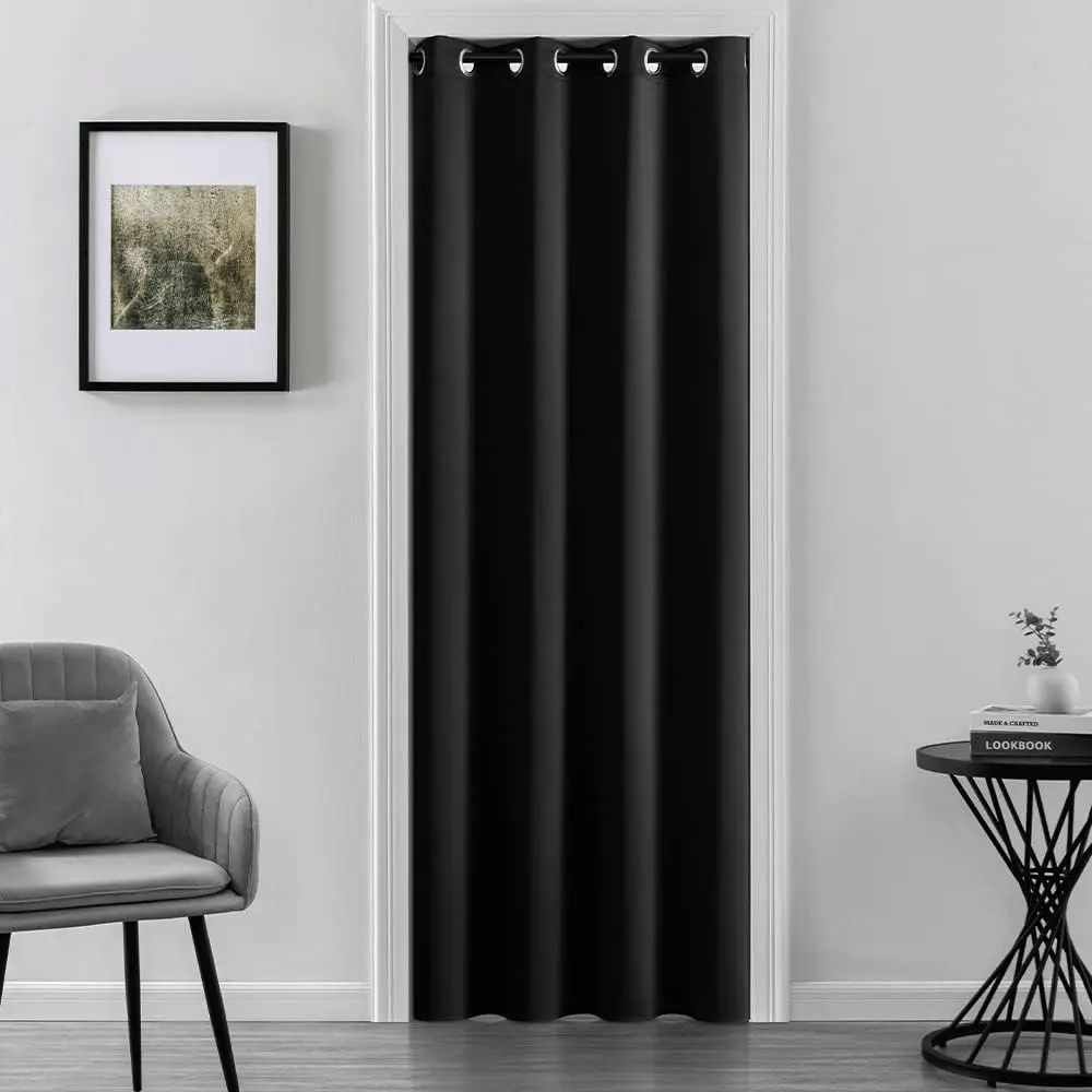 Doorway 42'' W x 80" L, Privacy Temporary Door Alternative Accodion Doors, Closet for Open Closet, Black