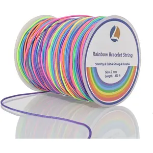 1mm Bracelet String Elastic String, 330  Sturdy Durable Rainbow Elastic Cord for Bracelets,  Making, Necklaces, Beading and Crafts