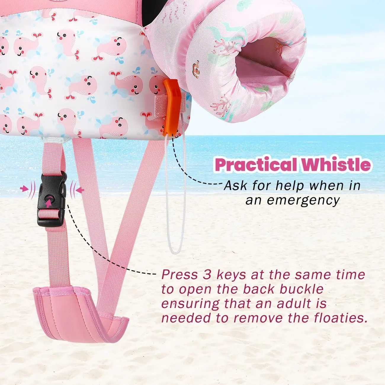 Swim Vest Kids, Toddler Pool Floaties, Baby Arm Floaties with Adjustable Strap, Swim Jacket Water Wing Arm Band, Beach Boat Jumper Children Learn to Swim Swim Vest Kids, Toddler Pool Floaties, Baby Arm Floaties with Adjustable Strap, Swim Jacket Water Wing Arm Band, Beach Boat Jumper Children Learn to Swim