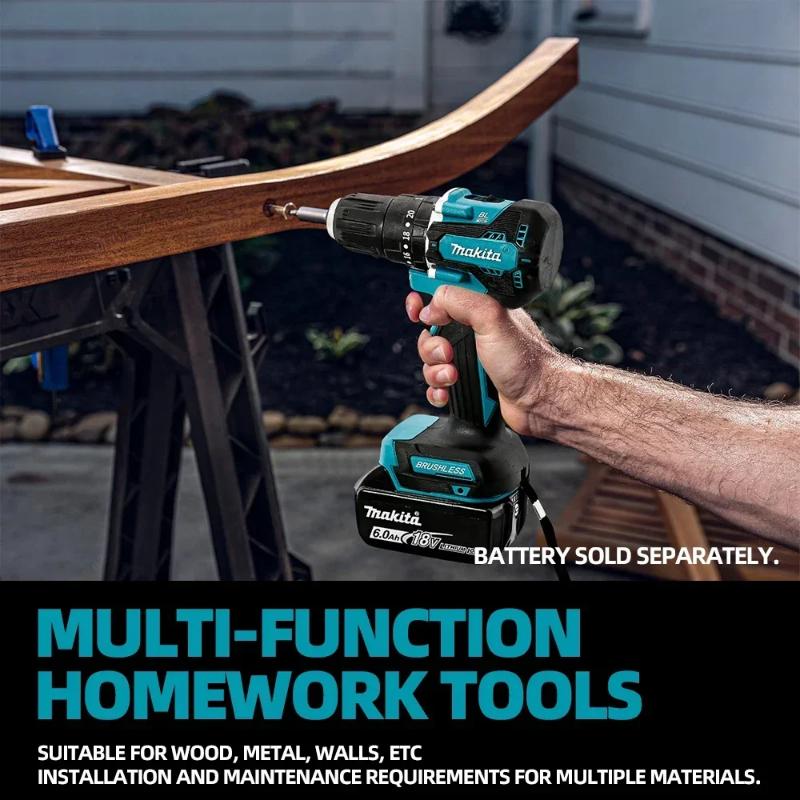 Makita DDF487 1600rpm Electric Drill 18V Battery Multifunction Brushless Variable Speed Screwdriver Strong Power Motor Tools