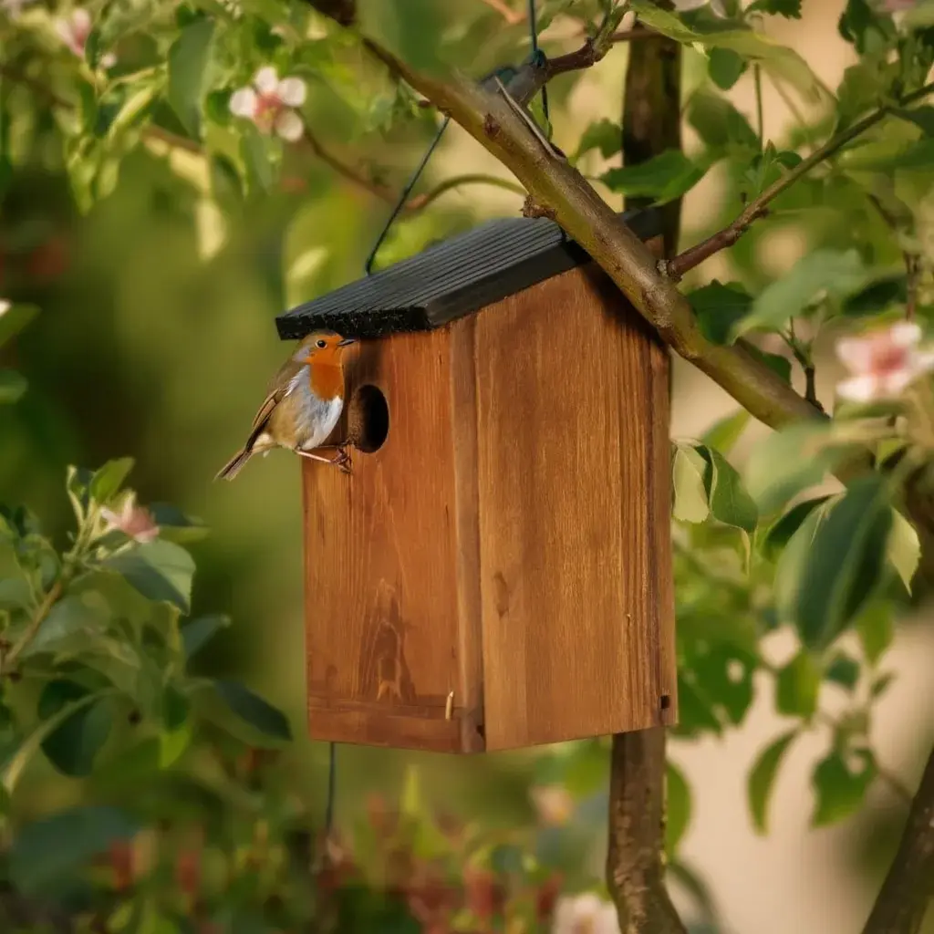 Vintage Solid Wood Birdhouse, Bottom Door for Easy Cleaning, Outdoor Wooden Nest Box, Handmade Garden Decor, Safe Habitat for Birds, Bird Houses for Outside