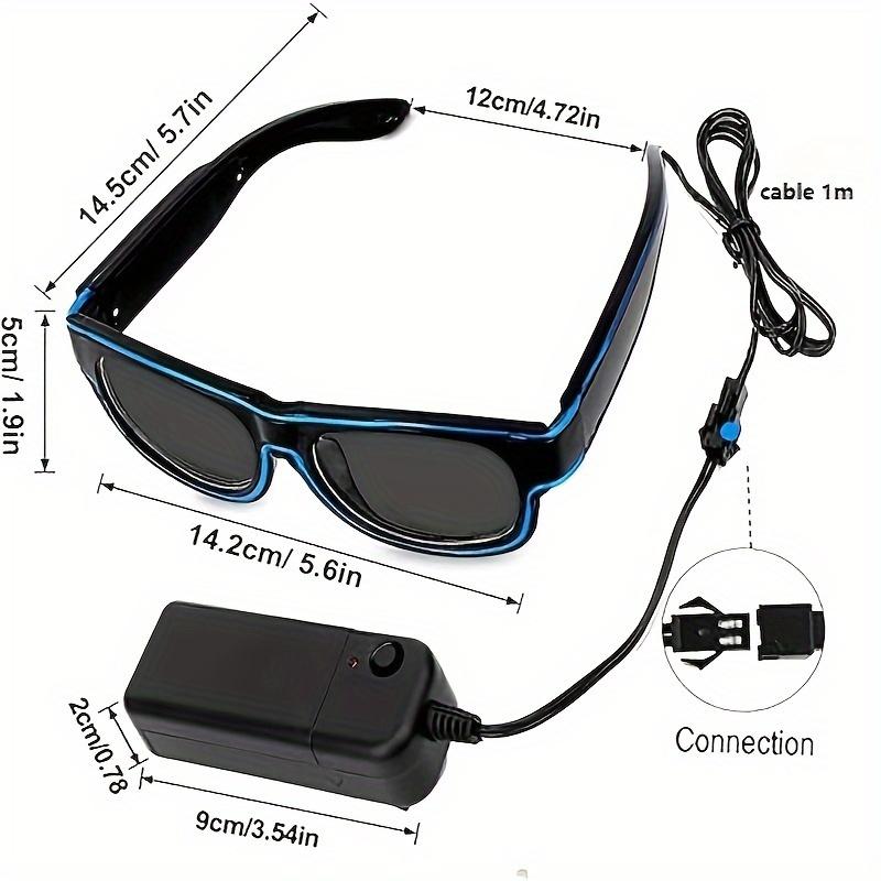 Colorful Glowing LED Party Glasses Portable Battery Pack Button Controlled Eyewear for Halloween Christmas Cosplay Rave Festivals Gift