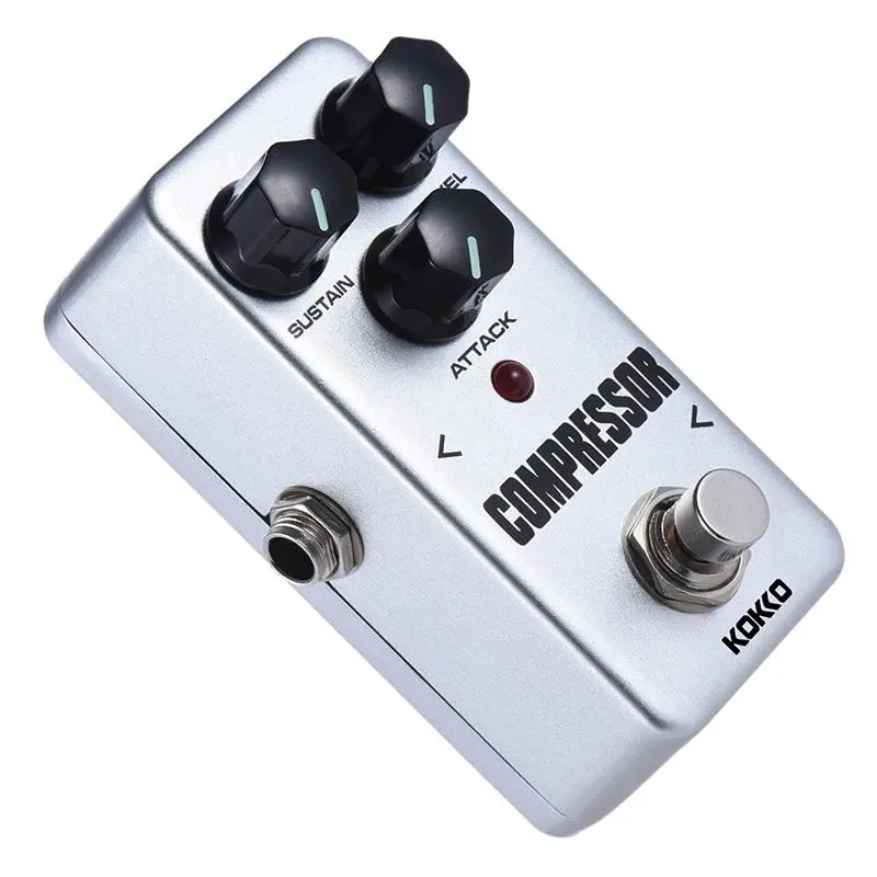 KOKKO Compressor Guitar Effect Pedal, Mini Single Stompbox With Sustain Attack Level Knobs, 9V DC Powered Compressor Pedal For Electric Guitar, For Guitar Players, Studio Recording & Live Performance