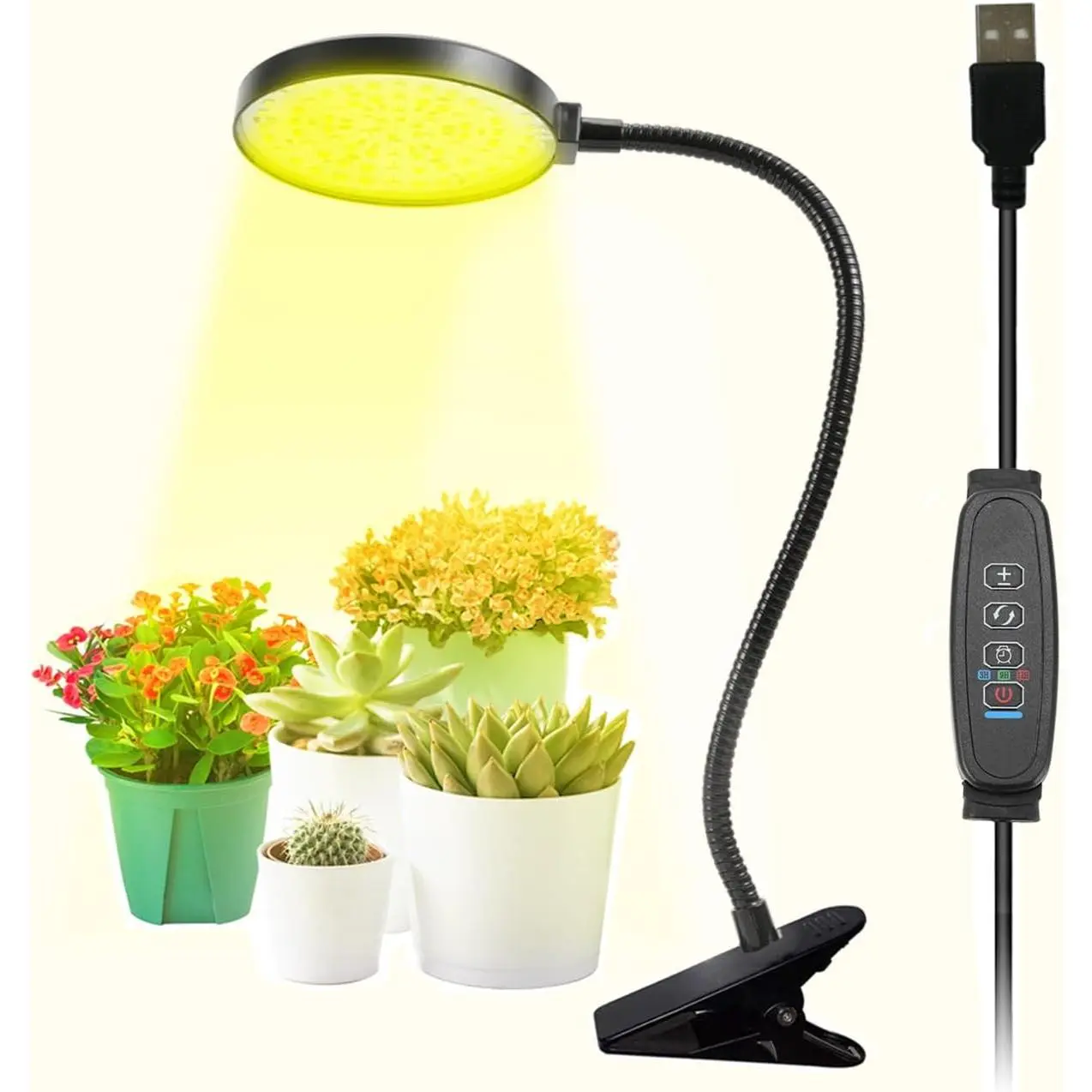 Grow Lights for Indoor , 15W Sunlike Full  LED  Lights | LED Grow Lamp for Indoor  with Timer Auto /Off 3/9/12H, 9 Dimmable Levels,
