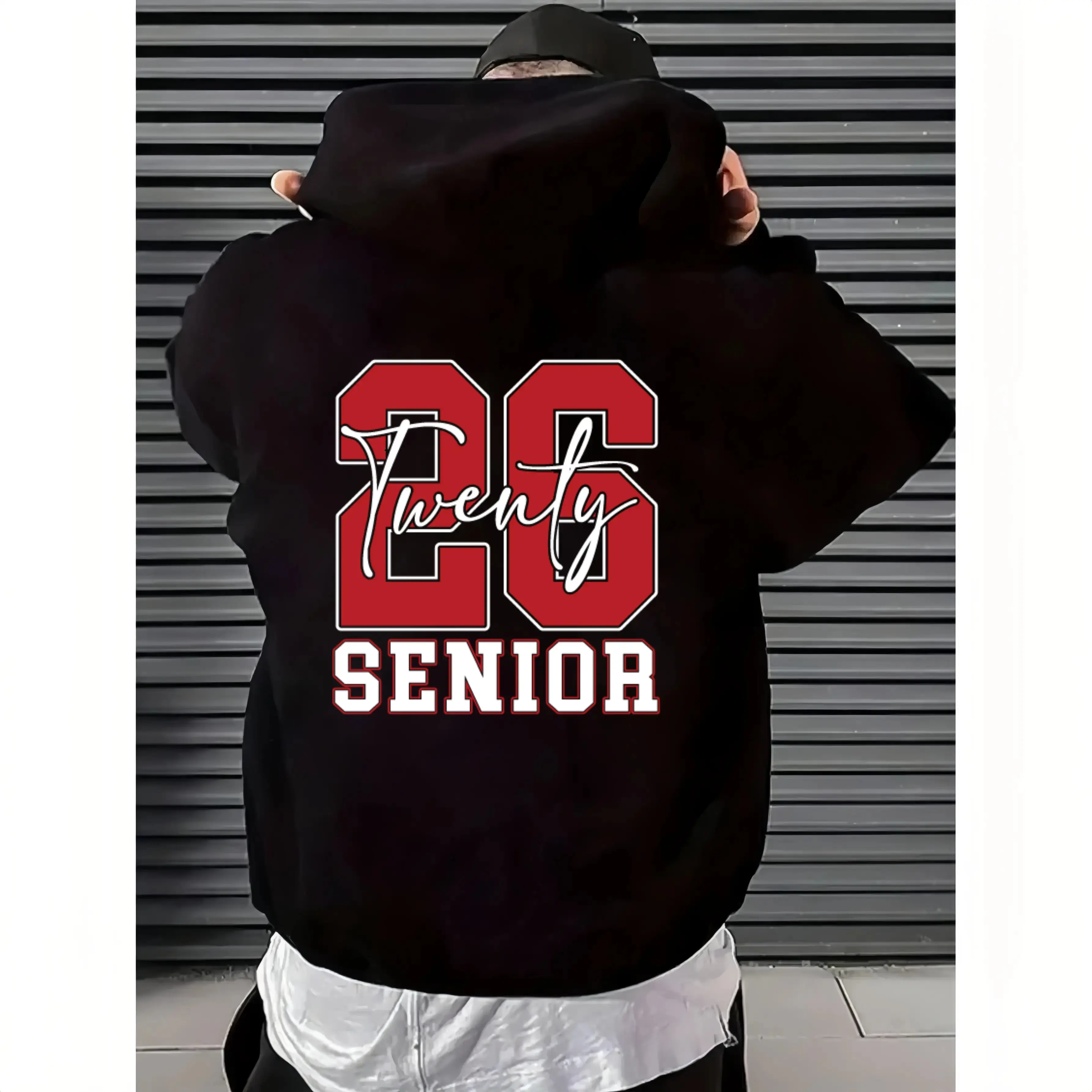 look Hoodie for 2026 Seniors with 'Twenty 26 Senior' Print Fabric Layer