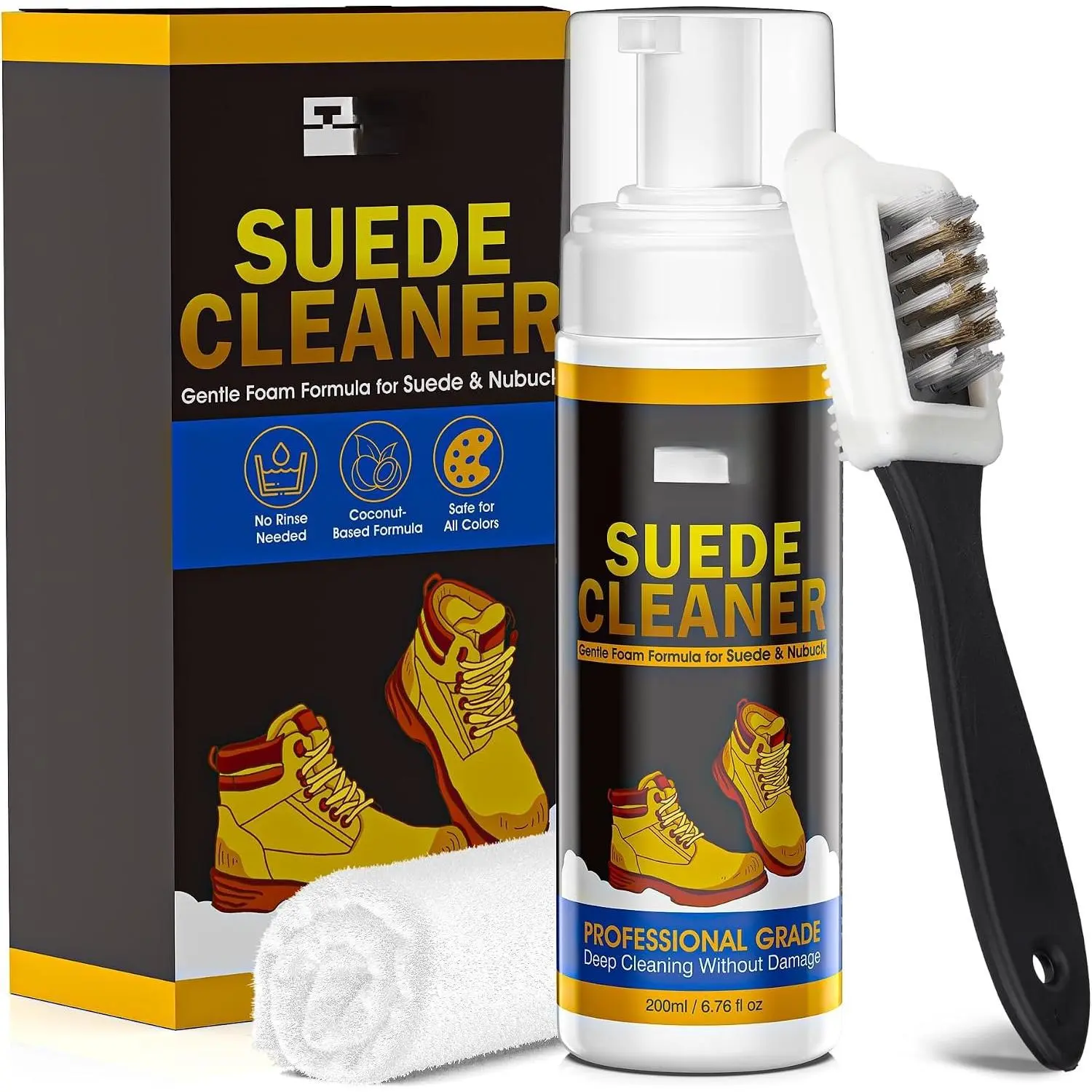 Suede & Nubuck Shoe Cleaner Kit - Gentle Clean for Footwear, Safe for Rubber Soles, Household Suede Care Supply