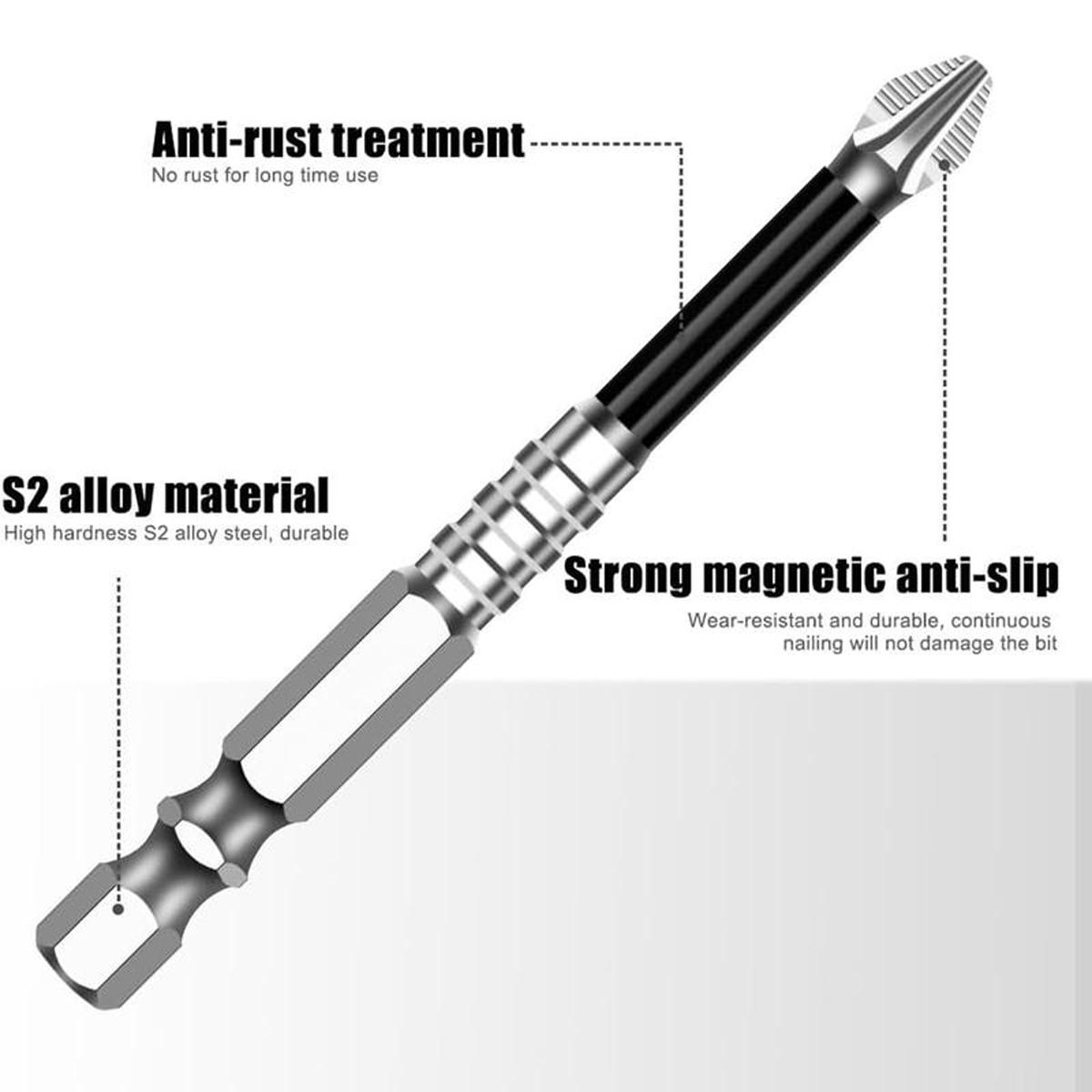 12PCS / 6PCS K5 Anti Slip Bit, Set Bit Obeng K5 Impact Resistant Non Slip Bit, Batang Hex 1/4 Inci High Magnetic Screwdriver Drill Bit Set, Anti-Slip Ph2 Impact Driver Set, Non Slip Screwdriver Bits High Magnetic