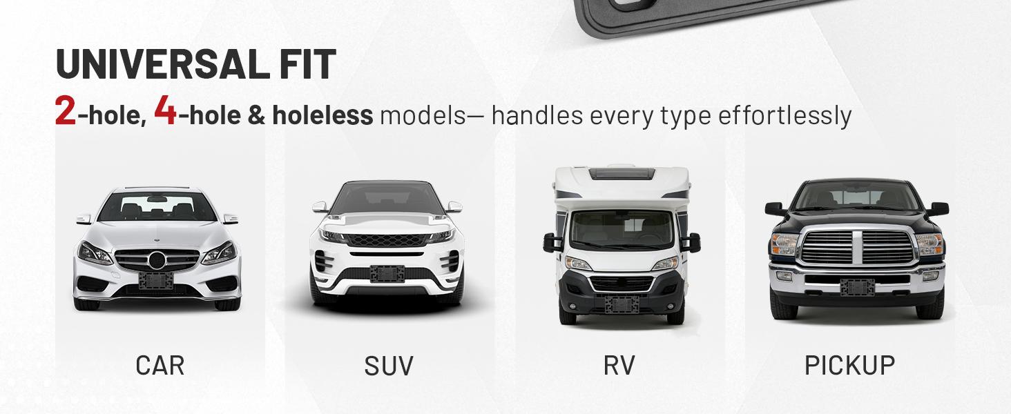 Stealth License Plate Frame with Hidden AirTag Holder, Anti-Theft GPS Tracker Compartment for Front & Rear Plates, Universal Fit for Car Truck SUV, Secure Screws & Durable ABS Plastic (Matte Black)