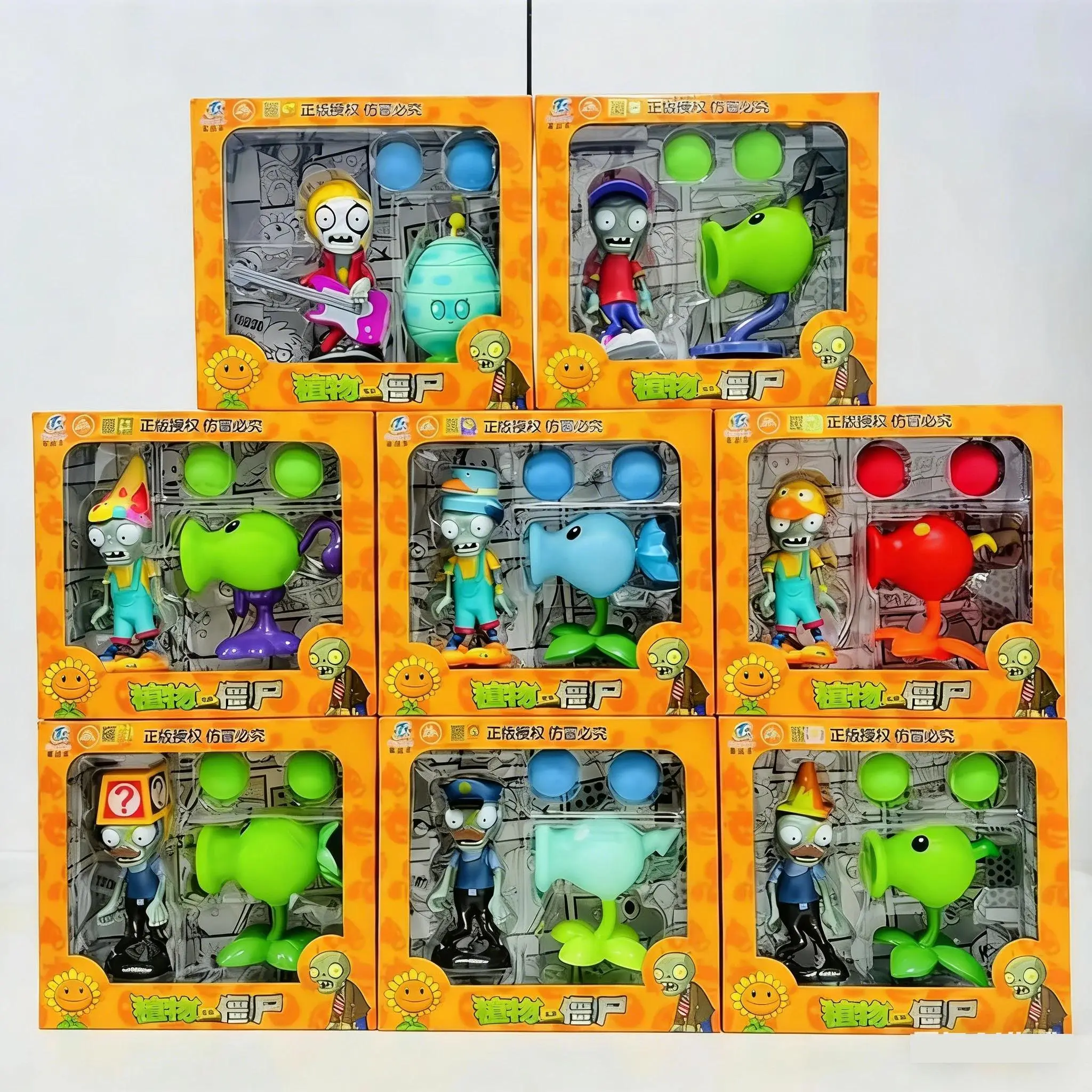 Plants vs. Zombies 2 Pea shooter Electric Peashooter Security Zombie Toy Random Style Game Figures Soft Silicone Model Boy Gifts
