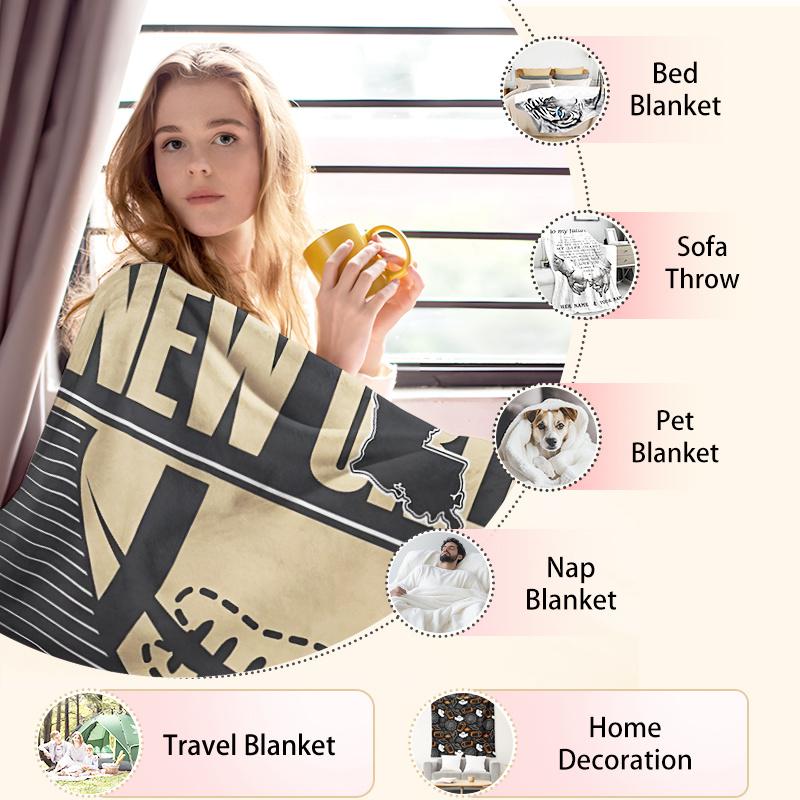 1pc Local Warehouse New Orleans Football Blanket 280GSM High-grade Plush Fabric, Machine Washable, Lightweight Comfortable Blanket, Suitable for Sofa, Nap, Bed, Travel or Unicorn Party Supplies, Perfect Custom Gift, Birthday, Halloween, Easter, and Christ