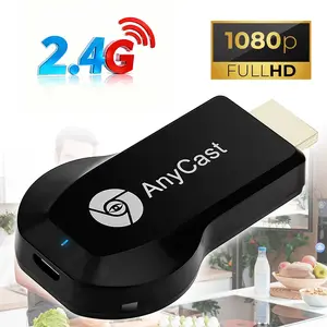 2.4G WIFI Wireless Display Adapter,HD 1080P Miracast Dongle, Screen Mirroring for Android, Laptop, Window to HDTV/Monitor/Projector, Compatible DLNA,Miracast, AirPlay (Matte Black)