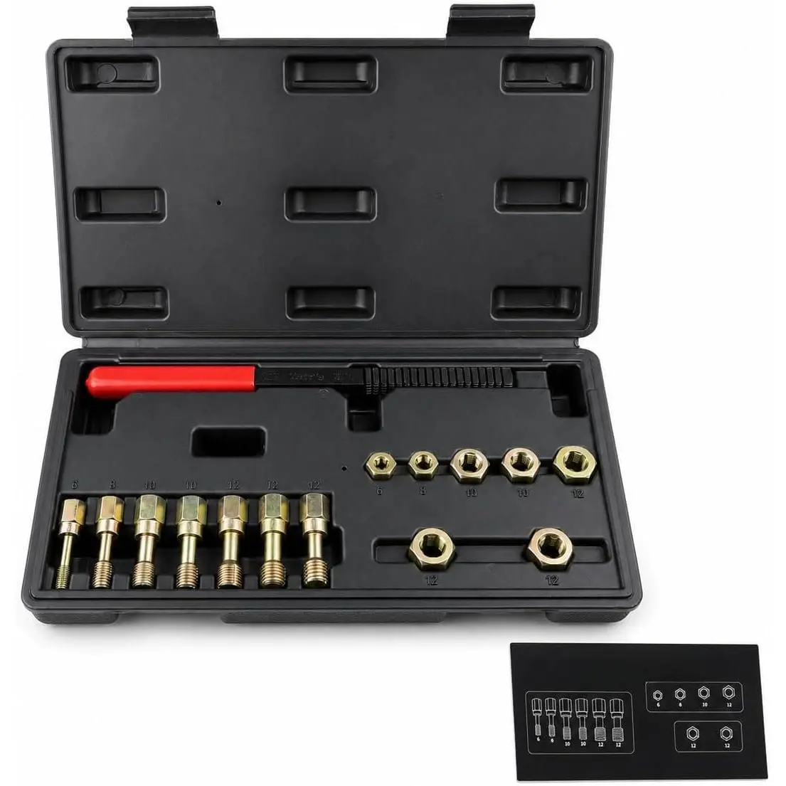 15 count Metric Thread Chaser & Restorer Tool Set | M6-M12 Rethreading Repair Kit for Automotive Fastener Maintenance
