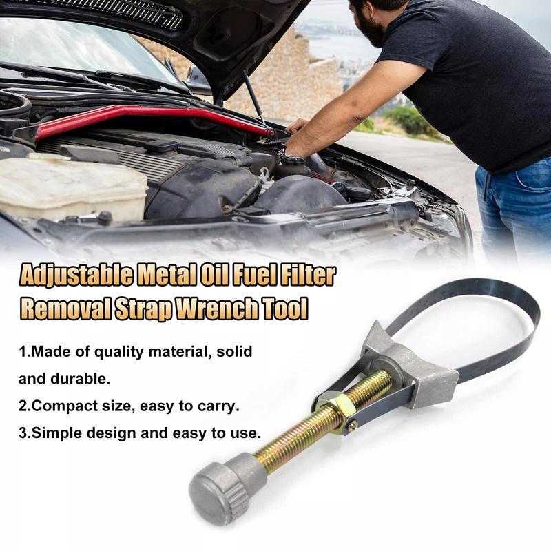 2026 NEW Auto Adjustable Oil Filter Wrench, Diameter-Adjustable Strap Wrench Tool for Car Oil Filter Removal and Automotive Repair Auto Car Diameter Adjustable Oil Filter Removal Strap Wrench Tool,Car Oil Filter Wrench