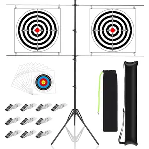 Adjustable Paper Target Stand with 10 Clips,10 Bullseye Targets,  Target Stand for  ,  and Pellet Target Practice JianShuLuxe
