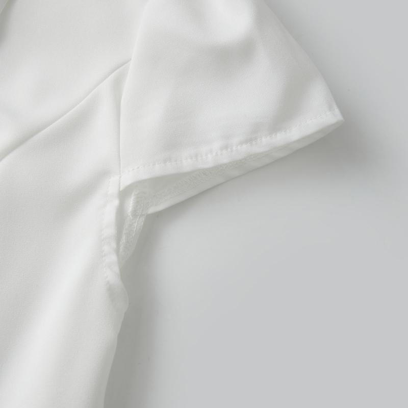 Women's Button Down Shirts Cap Sleeve Turn Down Collar Blouses Short Sleeve V Neck Collared Cropped TopsFit Coquette Going Out Tops Y2k Streetwear Party Clubwear