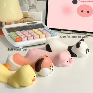 Cute Memory Foam Wrist Rest Mouse Pad, ergonomic stress relief wrist support cushion, soft padded hand pillow to ease wrist fatigue, practical desk accessory for office daily work, home gaming and student desktop setup matching