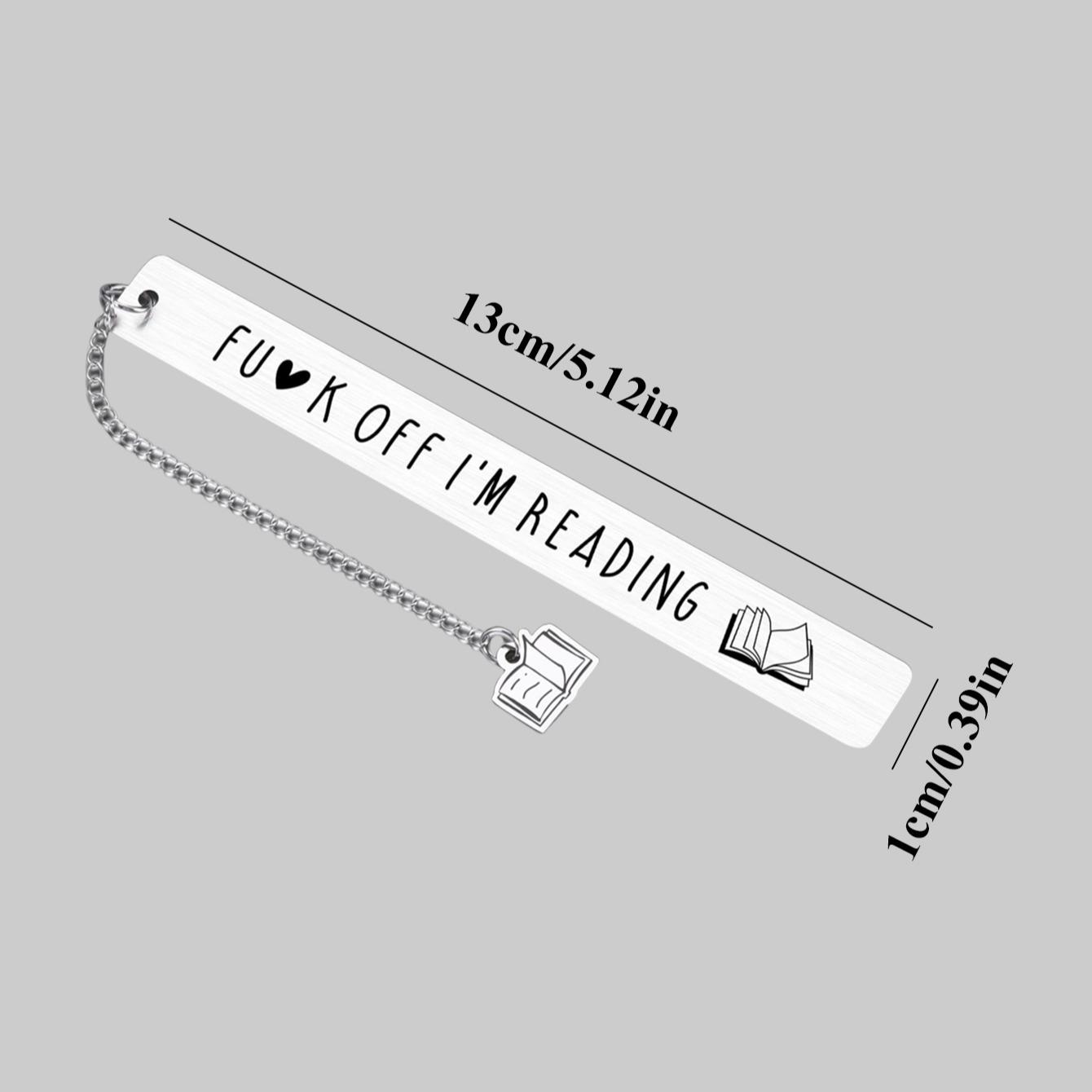 Letter & Book Patterned Stainless Steel Bookmark, 1 Count Durable Bookmark, Funny Gift for Book Lovers, Book Accessory for Home, Office and School