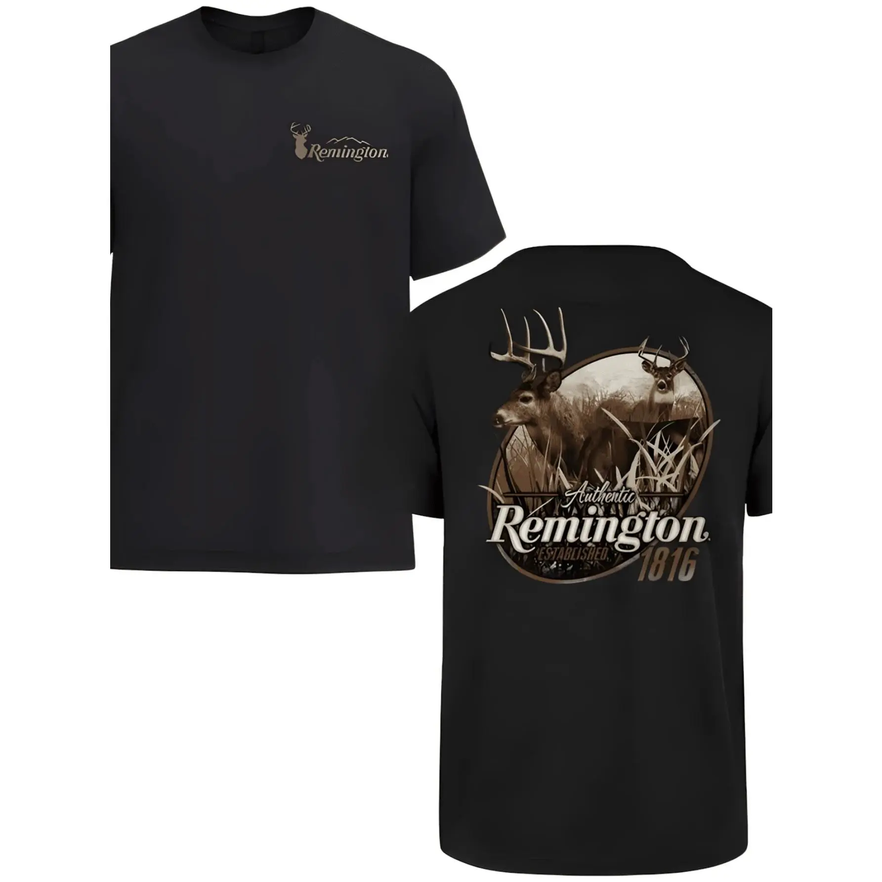 Deer Camo T-Shirt, Buck Head Hunting Graphic Tee, Outdoor Wildlife Shirt, Rustic Country Style Apparel For Men,Stag Head Hunting Motif