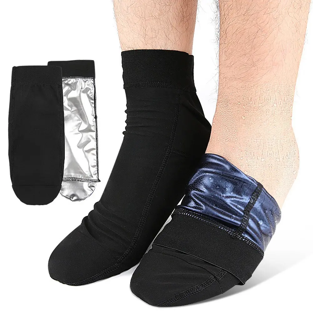 Sauna Foot Socks 1 Pair, Breathable Sweat Booties for Deep Foot Moisturizing & Detox, Non-Slip Anti-Skid Design, Reusable Home Spa Socks