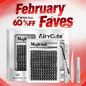 MagicSoft Volume Lashes | AiryCute DIY False Eyelashes for Bold Dramatic Look Unstoppable Bestseller You've Been Waiting For | Ultra-Dense, Waterproof, Long-Lasting Lashes | Magic | Beginner-Friendly DIY Lashes for a Flawless Look