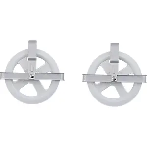 2 Piece Set Clothesline Pulley Weather Resistant 5 Inch Aluminum Axle Rustproof Deep Groove for Outdoor Laundry Drying Line Pulley for Clothes, Coats, Blankets, and More