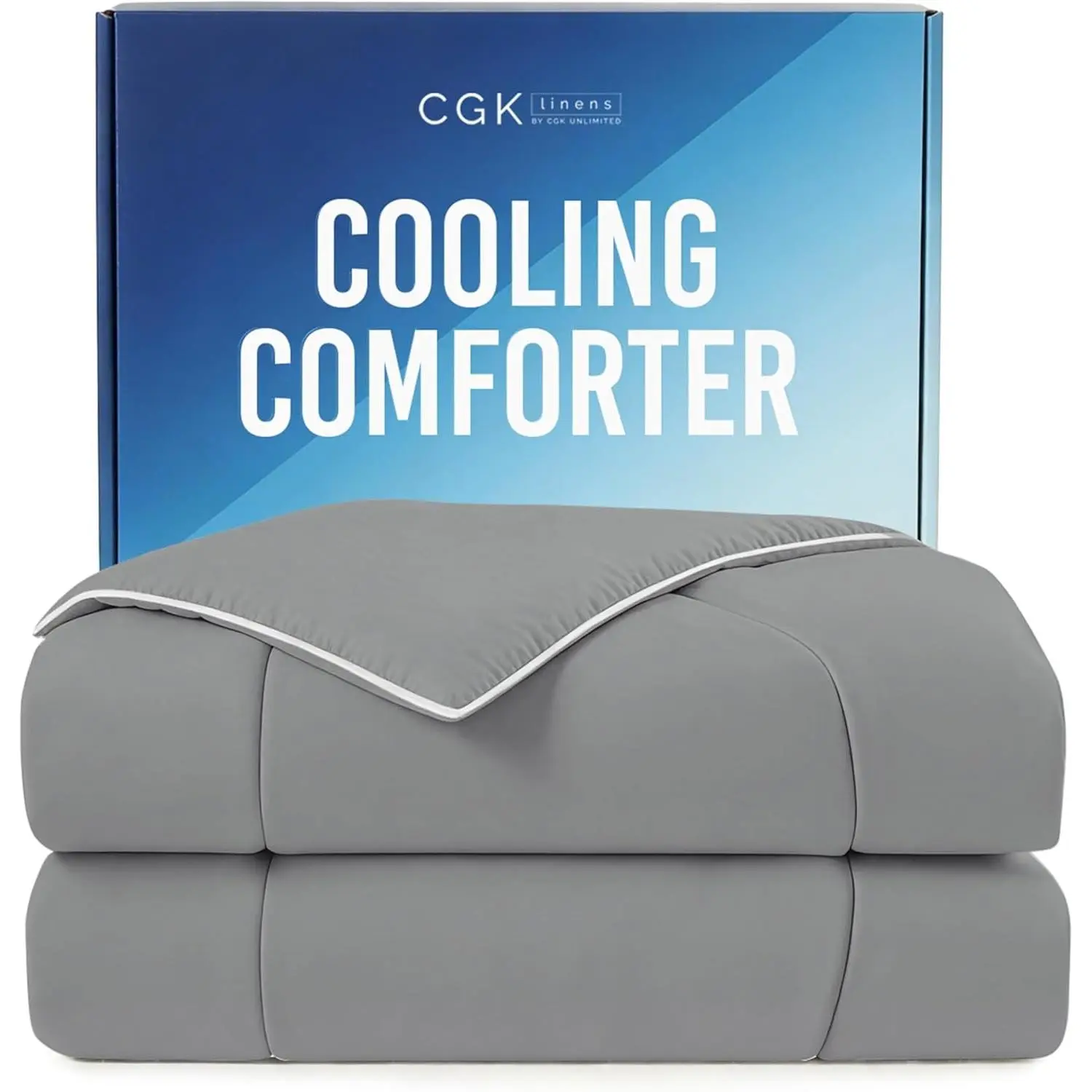 Cooling Comforter King/Cal King Size - Cooling Blanket for Hot Sleepers & Night Sweats - Soft Breathable Cold Summer Comforter for Sleeping 104x90 Dark grey