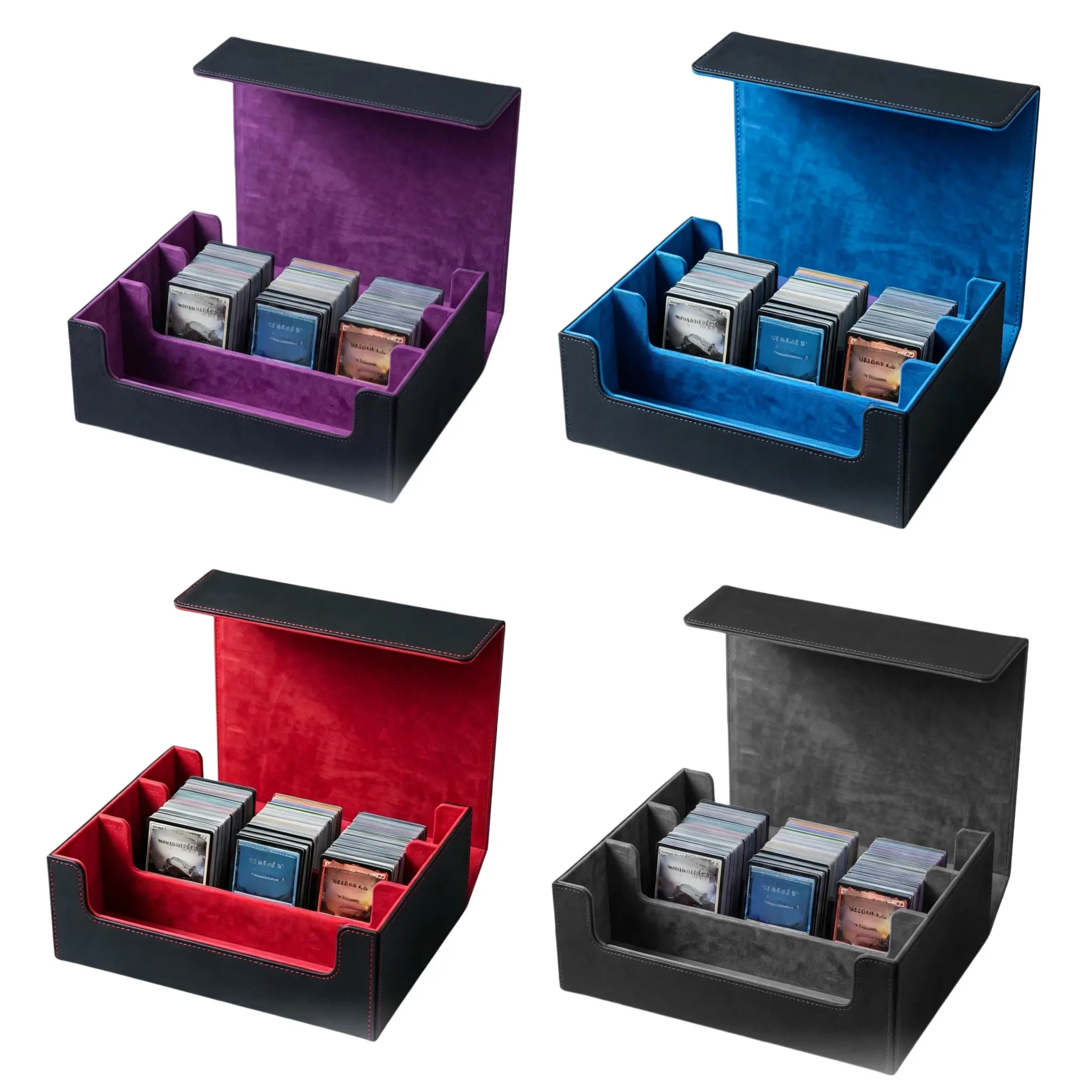 Strong Magnetic Trading Card Storage Box, Large Capacity Holds 2000 Cards, Waterproof PU Leather, Anti-Scratch Fleece, Ideal for Tcg/mtg/tabletop Games