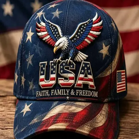 Vintage Worn Distressed Dad Hat Star Spangled Eagle Baseball Cap, Faith Family Freedom American Spirit, Casual Fitted Adjustable Streetwear Hat, Casual Headwear for All Seasons Dad Style Cap