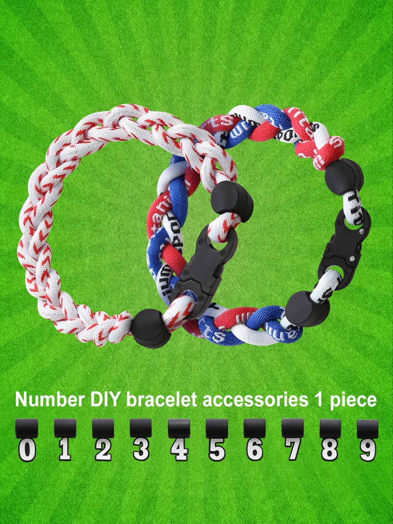Sports-Style Multicolor Handwoven Number bracelet for Baseball, Softball, Soccer, Basketball, Football, Sports Fan Number bracelet, Unisex Design, Perfect Holiday Gift, Braided Bracelets