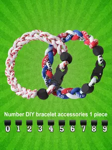 Sports-Style Multicolor Handwoven Number bracelet for Baseball, Softball, Soccer, Basketball, Football, Sports Fan Number bracelet, Unisex Design, Perfect Holiday Gift
