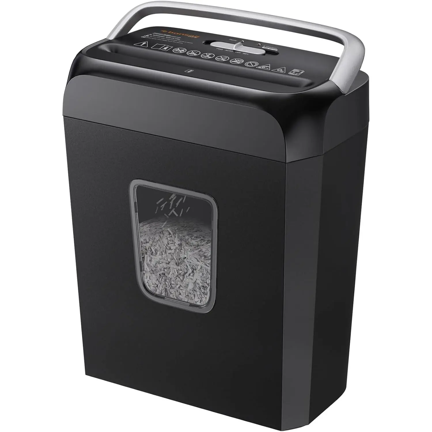 6-Sheet Cross Cut Paper Shredder for Home with 3.4 Gallon Bin