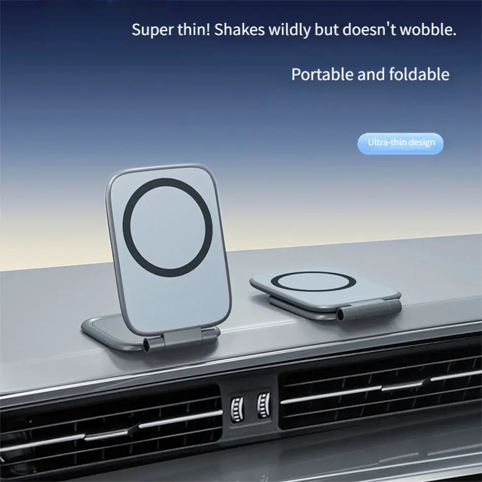 Magnetic Phone Holder Car Dashboard Navigation Support, Multifunctional Foldable Magnetic Car Mount, Ultra-Thin Anti-Shake, Easy Storage