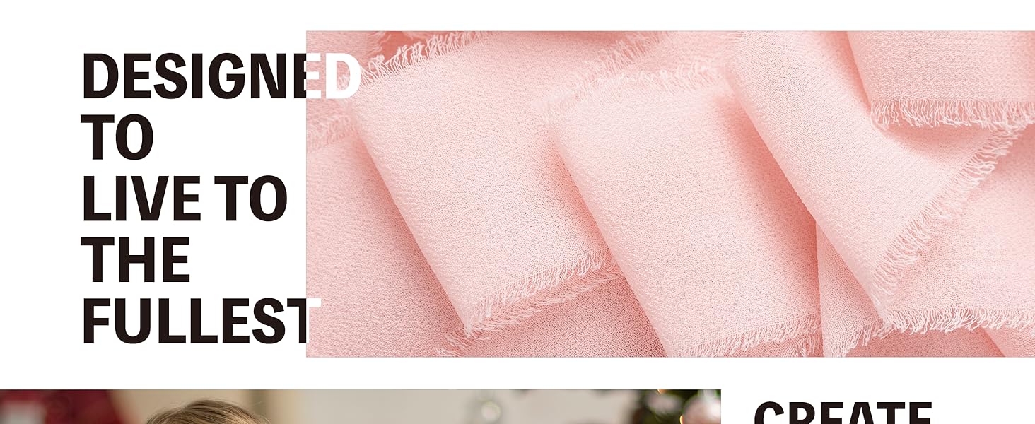 Pink Chiffon Silk Ribbon 3 Rolls 1.5" x 21 Yd Frayed Edges Ribbons for Wedding Invitations Bridal Bouquets Gifts Wrapping Crafts