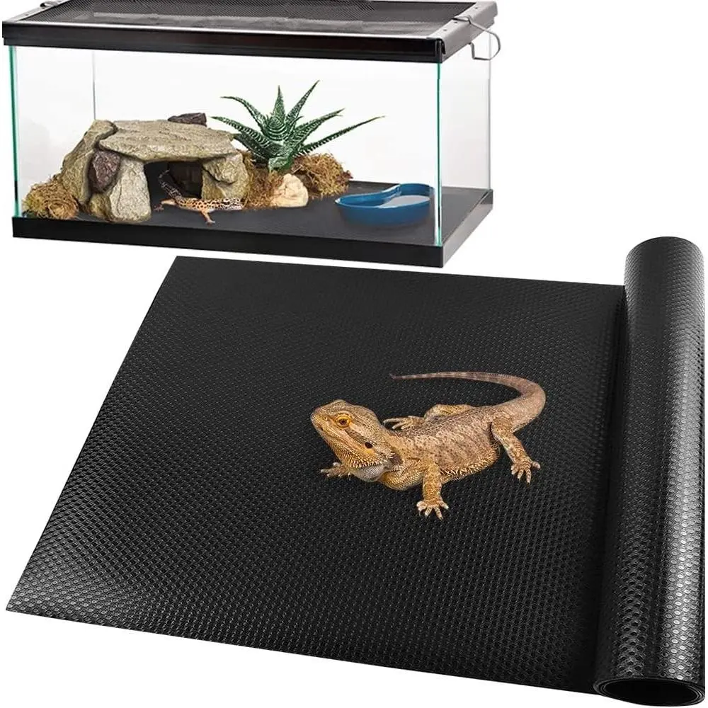 Reptile Carpet Mat for Bearded Dragon, Leopard Gecko, Snake and Tortoise Tank Flooring, Substrate Bedding, 18" x 79", 1 PCS Thicker MatGift