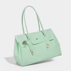 Vintage matte jelly PVC large tote bag, shoulder bag and underarm bag, same as the trendy online style (without pendant)