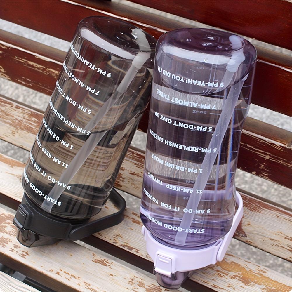 67.63 Oz Portable Water Bottle with Straw, Large Capacity Fitness Drink Bottle with Time Markers, Sports Drinking Bottle, Ideal for Outdoor Sports and Holidays