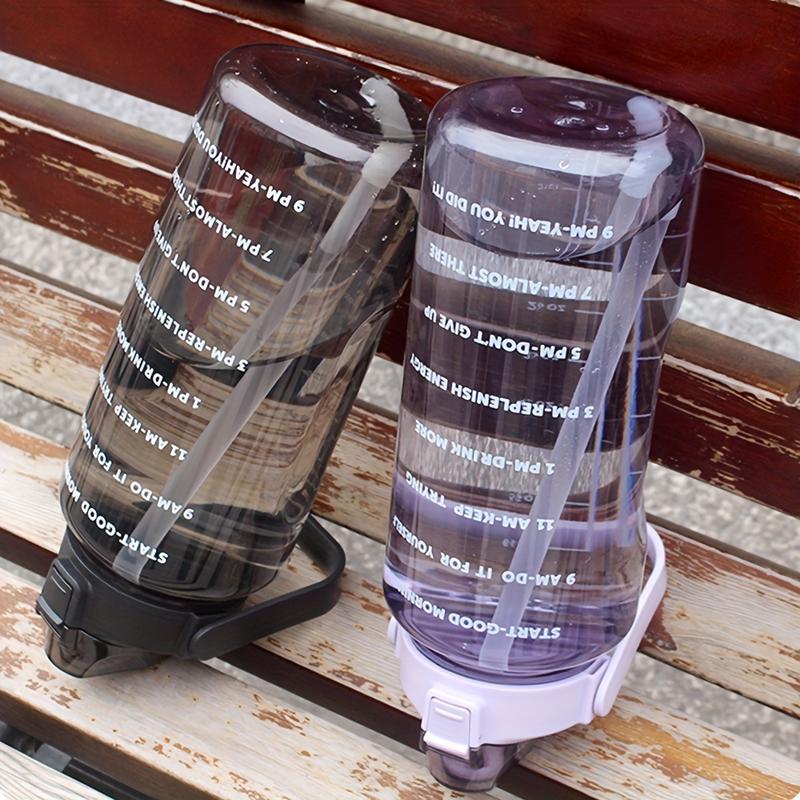 67.63 Oz Portable Water Bottle with Straw, Large Capacity Fitness Drink Bottle with Time Markers, Sports Drinking Bottle, Ideal for Outdoor Sports and Holidays