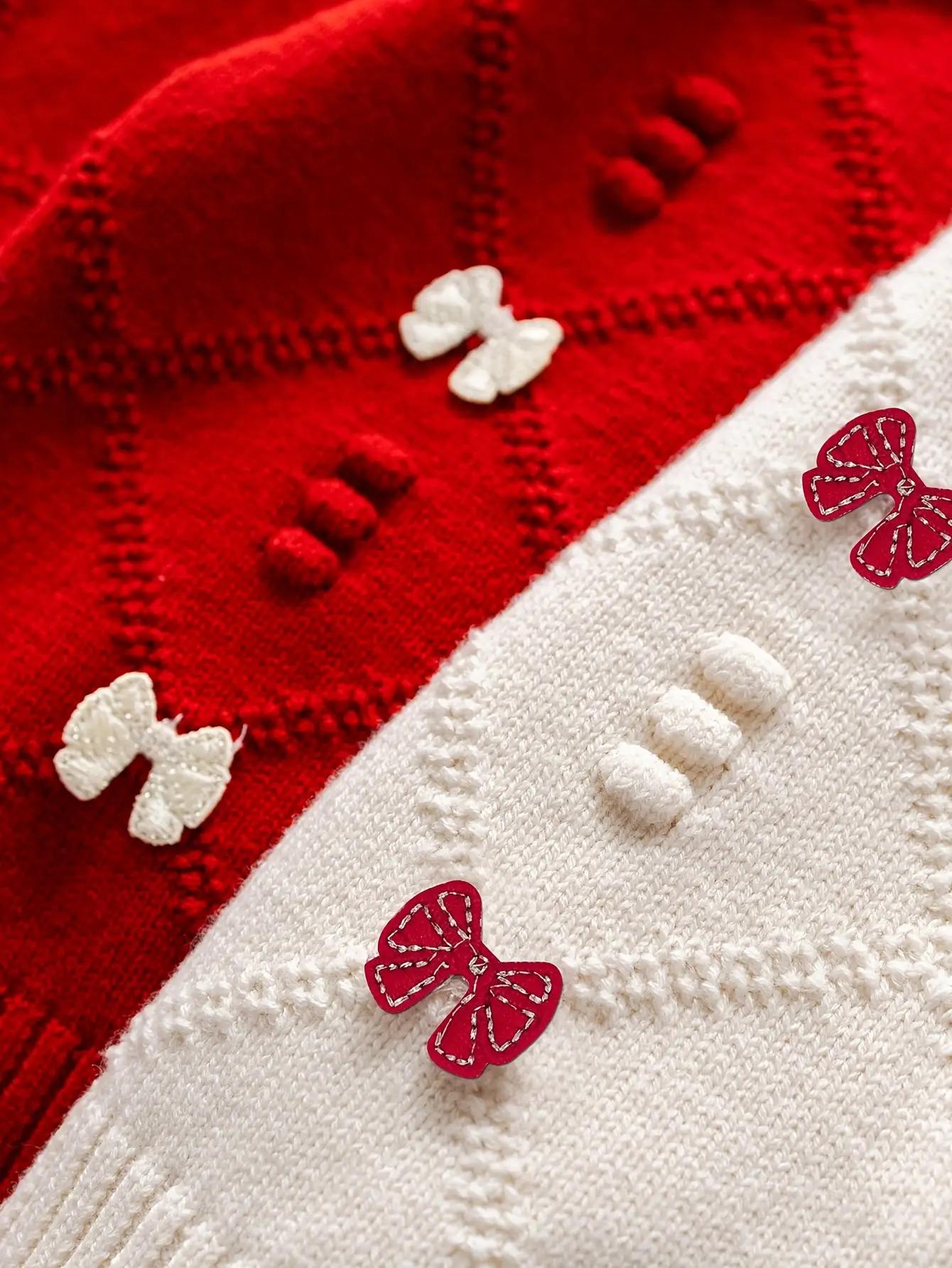 Girls' Soft Knit Cardigan Sweater Jacket - Beige & Red Floral pattern, Loose Fit Long Sleeve, Easy Button Front Closure, Layering Piece for Toddler & Little Girls (Spring/Fall/Transition) - Cute Everyday & Party Outfits, Spring Fall Clothing, Playful Desi