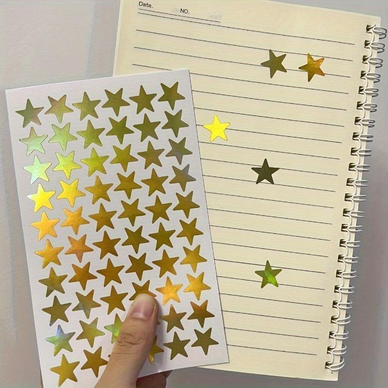 Star Pattern Laser Sticker, 5 Counts/set Self Adhesive Decorative Sticker, Art Stickers, DIY Decals for Scrapbooking, Journaling, Gift Wrapping, Sticker Packs