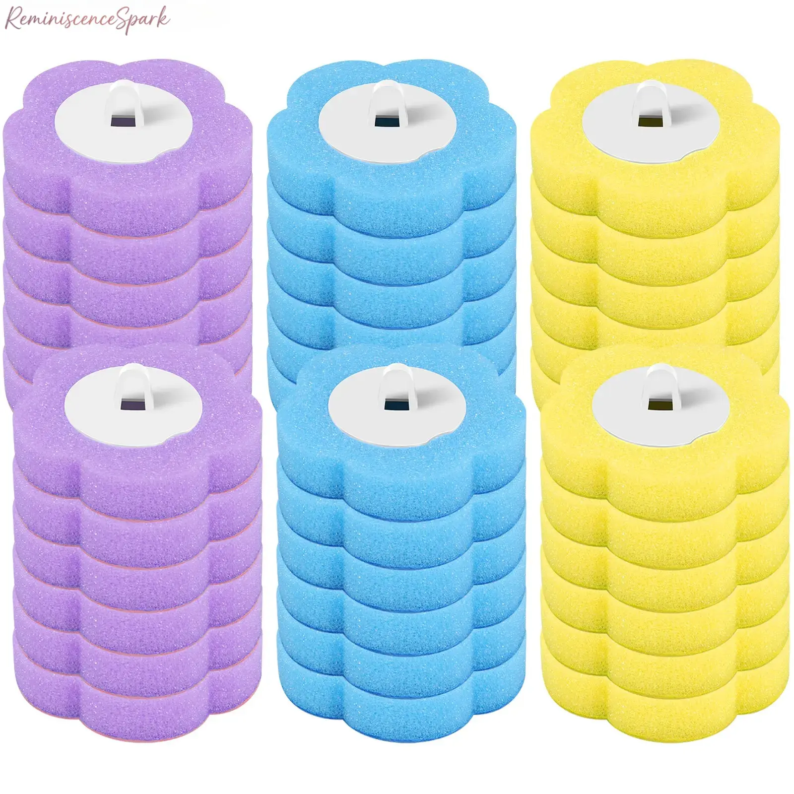 36PCS & 72PCS Optional Disposable Toilet Wand Refills, 3-Layer Sponge Replacement Cleaning Heads, Household and Camping Bathroom Essential, Wand Handle Not Included