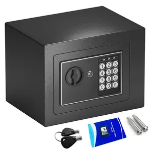 Compact Electronic Code Security Box Dual Lock Cylinder Anti Theft Structure Mountable In Wardrobe Desk Double Emergency Keys Home Office Valuables Mini Safe