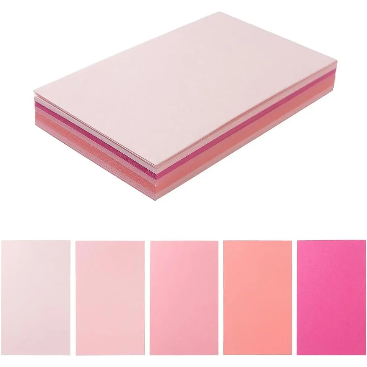 Colored Cardstock Paper - 50 Sheets, 5 Colors, 250 GSM Heavy, 5x7 in Pink, DIY Art & Crafting Supplies for Creative Projects, Cards
